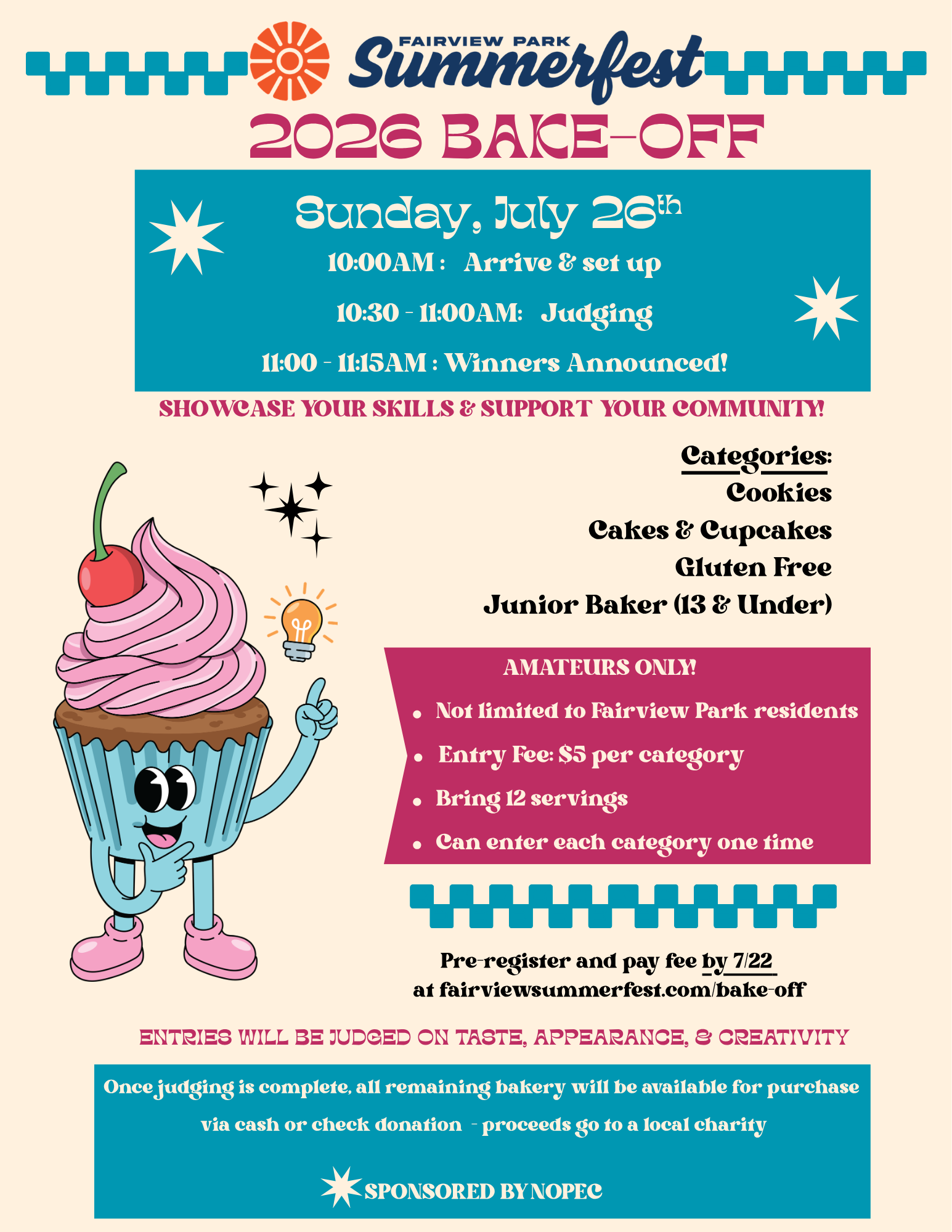 2026 Summerfest Bake-Off Flyer