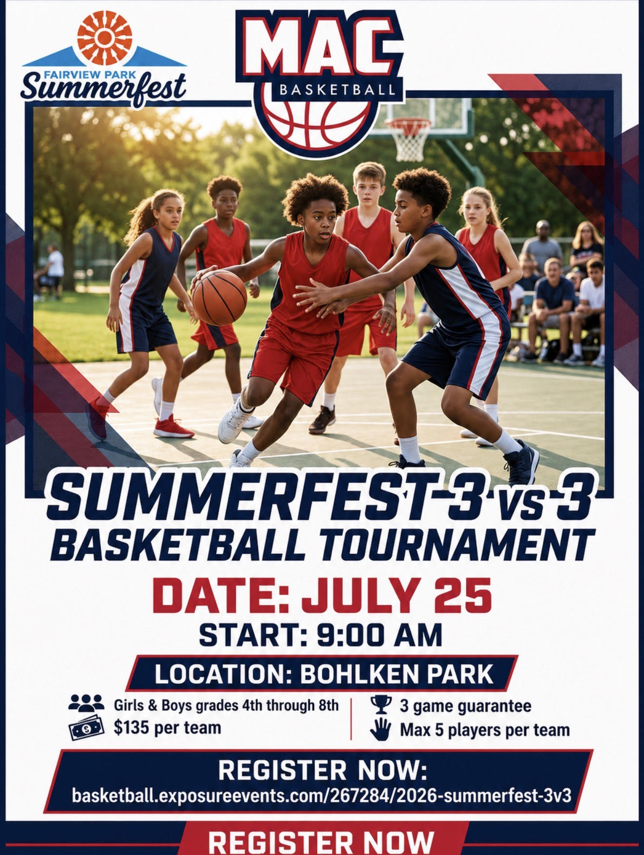 Summerfest 2026 3-vs-3 basketball tournament
